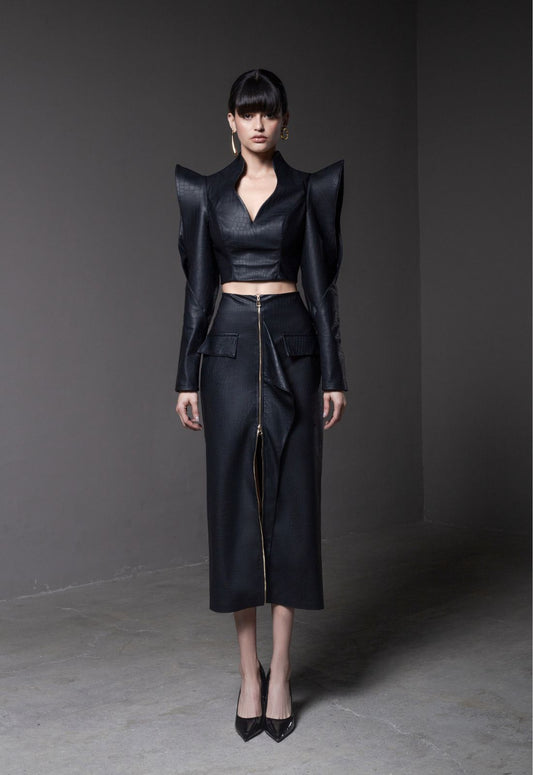 Falda Preciosa 3/4 con cremallera frontal.