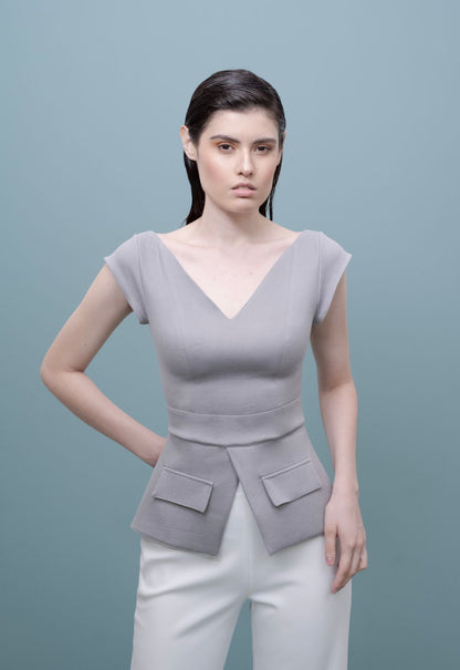 Blusa pensamiento minimalista entallada para Mujer