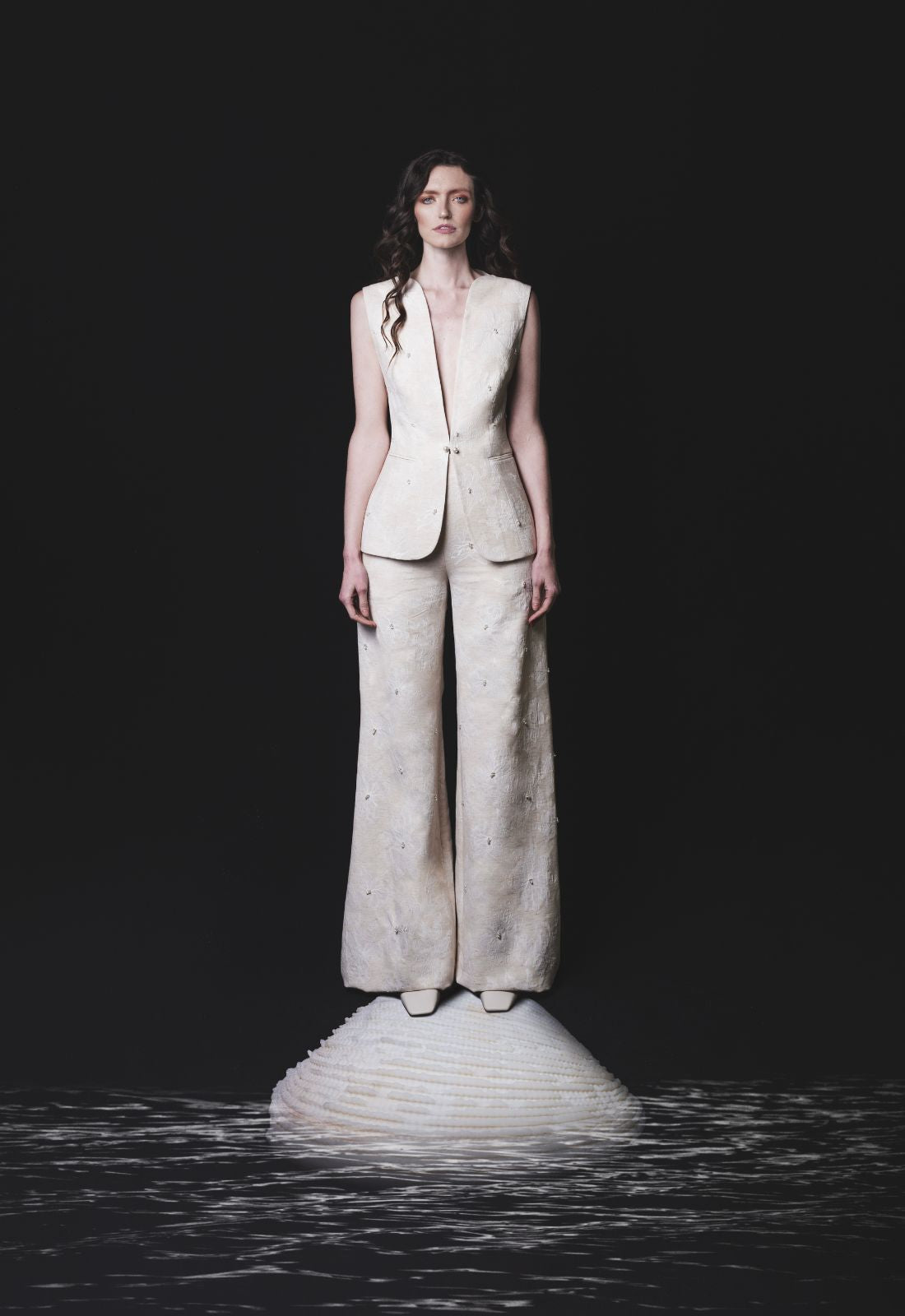 chaleco mujer jacquard elegante