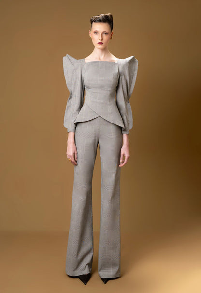 Pantalón palazzo de mujer de tiro alto con silueta amplia
