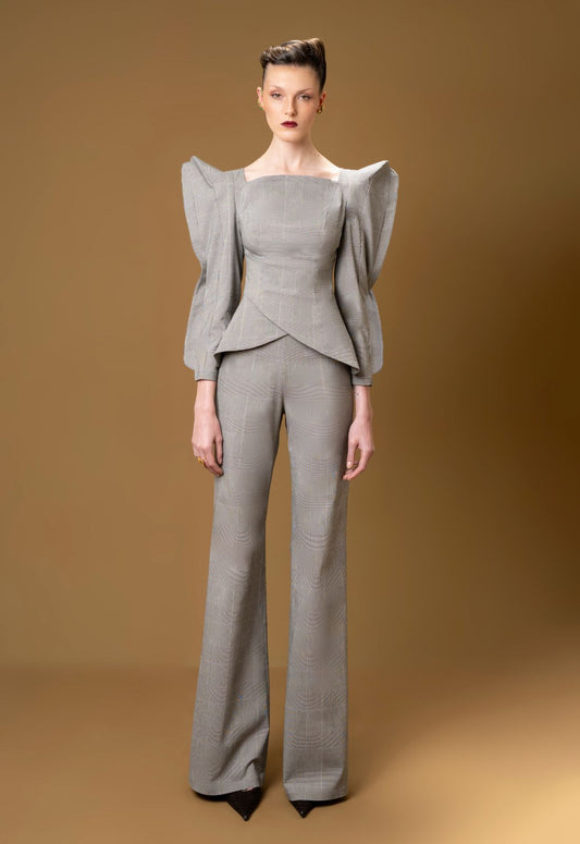 Pantalón palazzo de mujer de tiro alto con silueta amplia