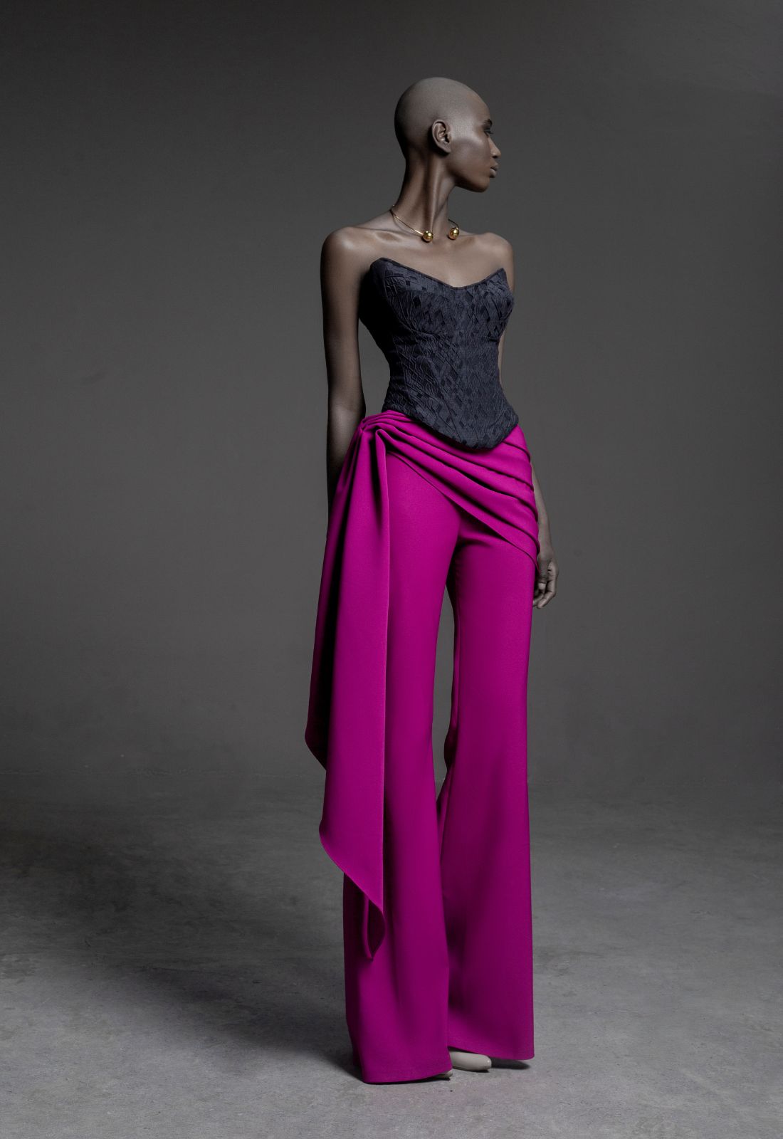 Pantalón Hermosa de tiro alto con drapeado 