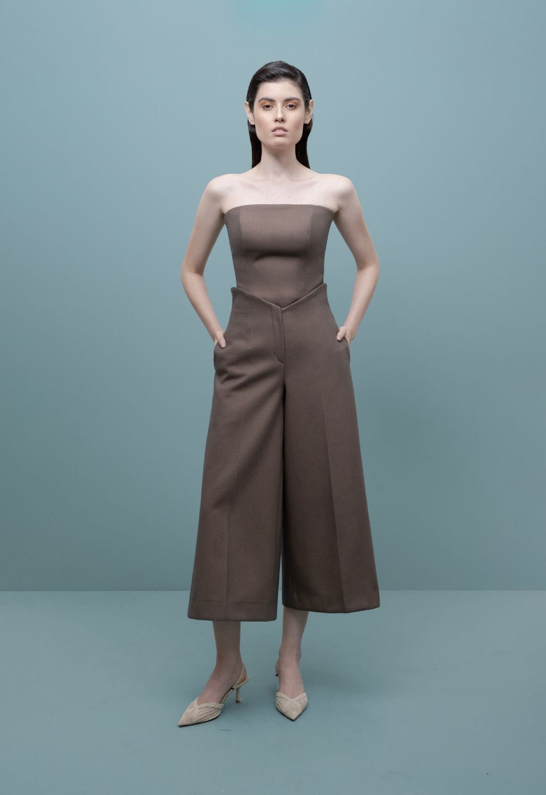 Pantalón intención culotte Elegante de Tiro Alto para Mujer