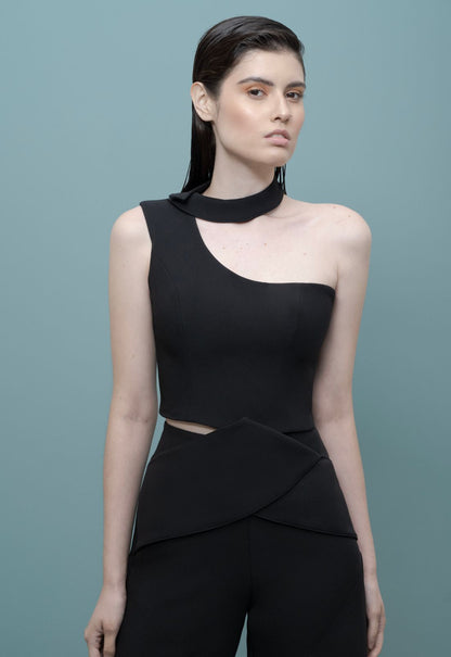 Top certeza Asimétrico Elegante con Cuello para Mujer